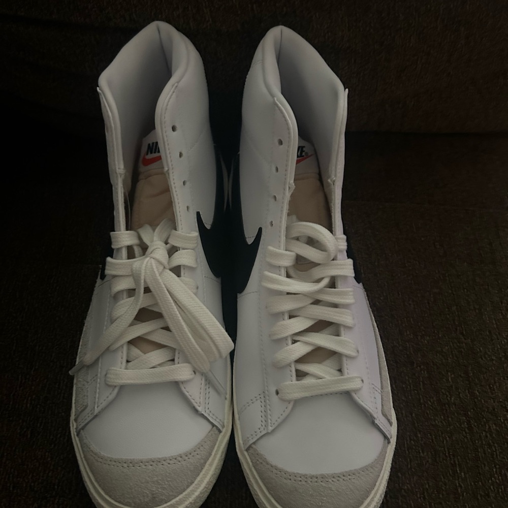 Nike White and Black High-Top Sneakers